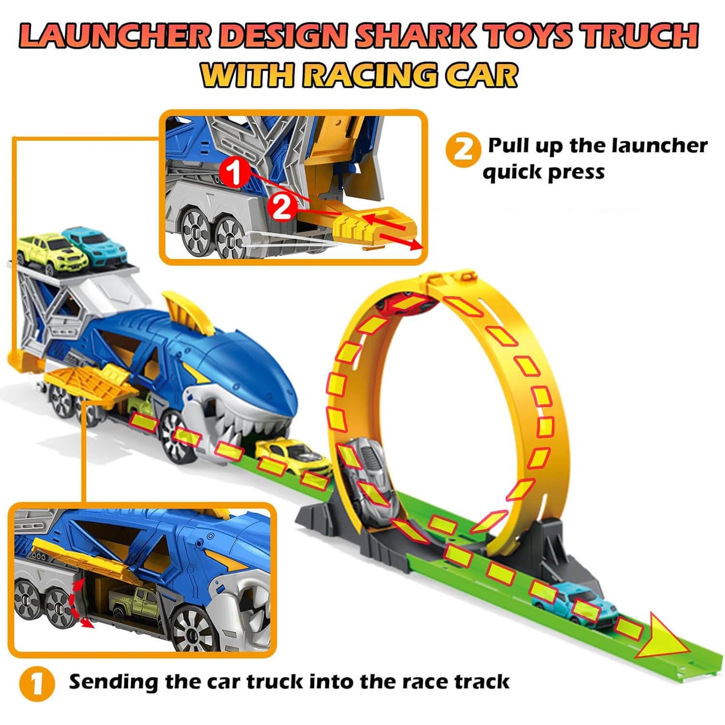 Shark Car Race Track Set Toy