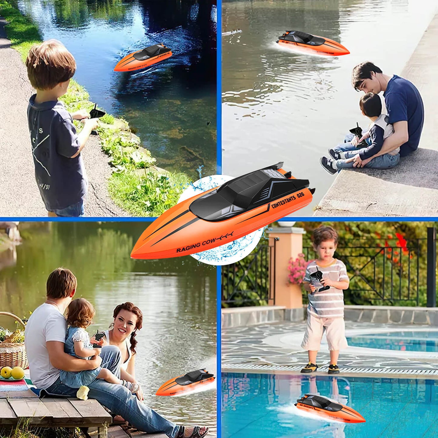 Orange RC Boat
