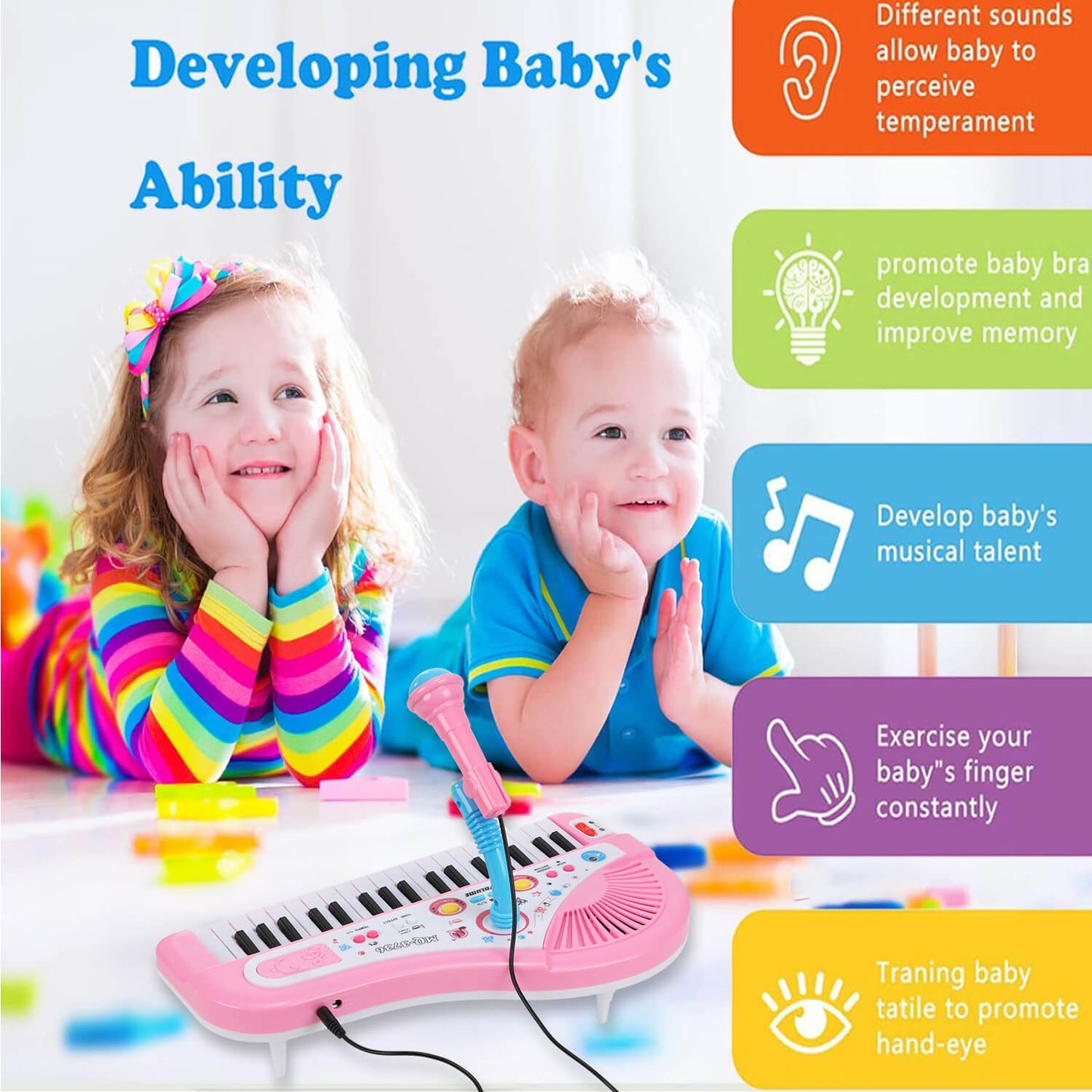 37 keys piano keyboard toy develops baby's ability