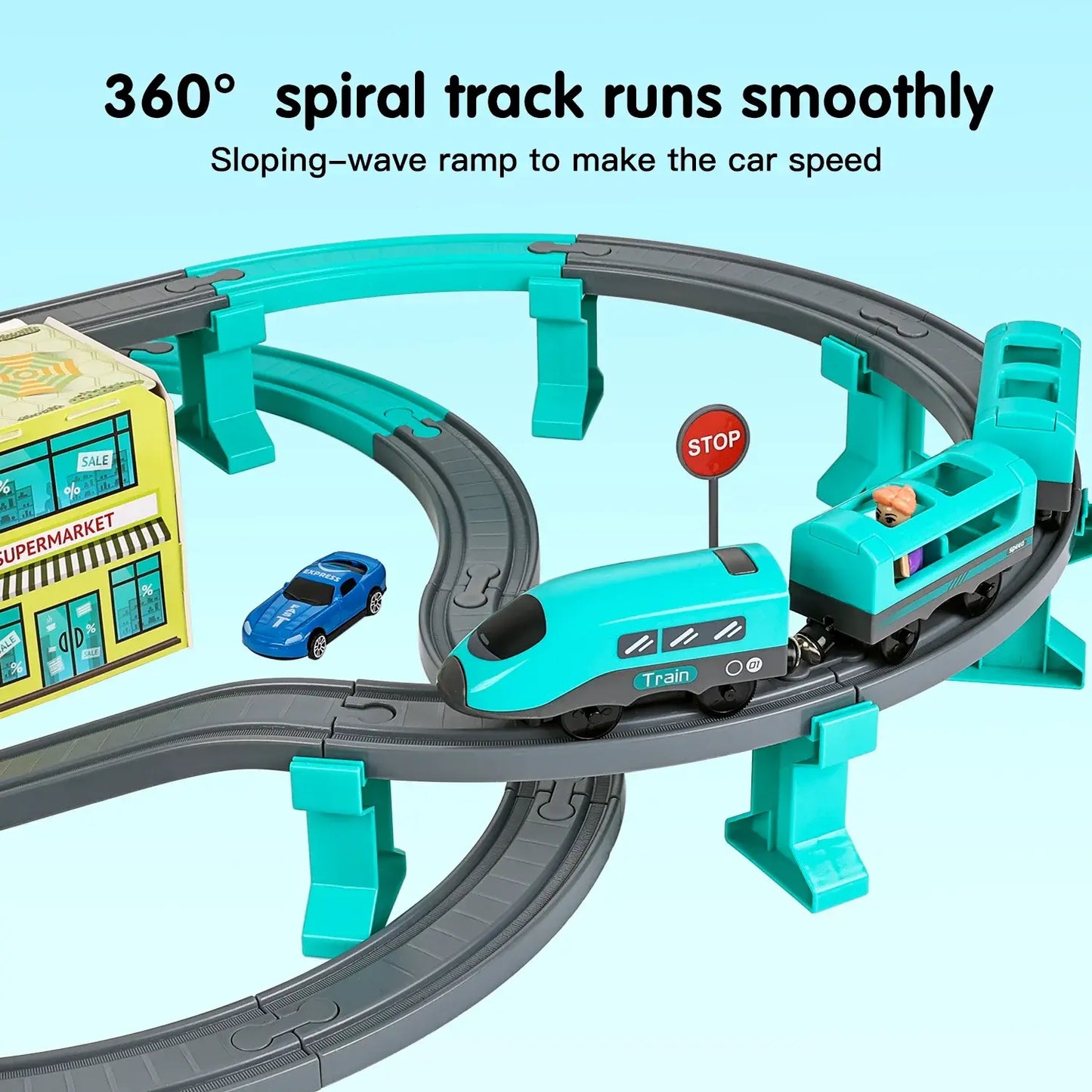 Kids Train Track Toy Set