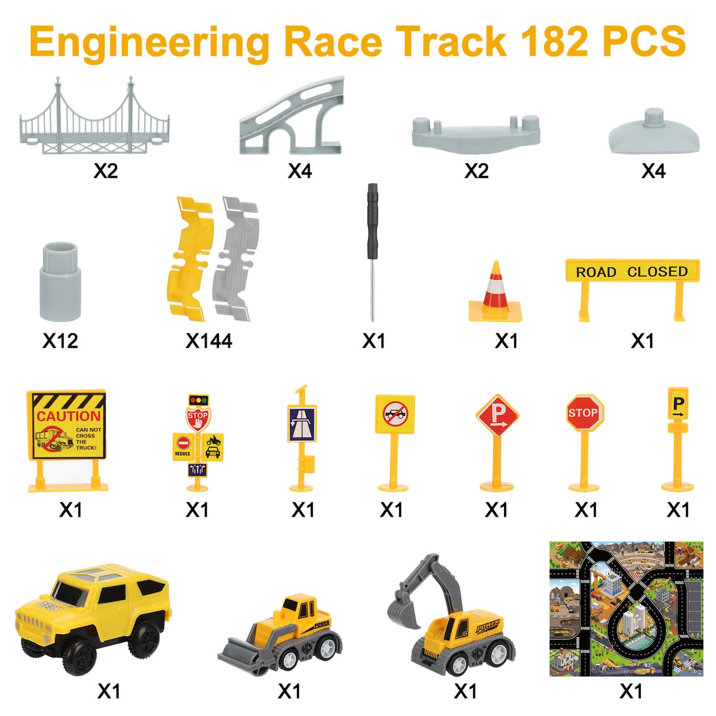 180PCS Construction Toys Race Track Set
