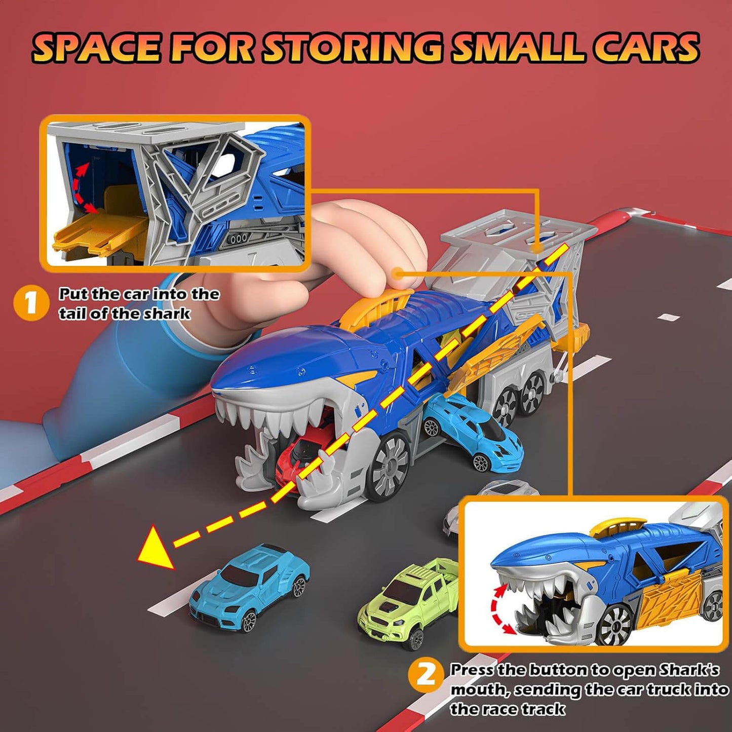 Shark Car Race Track Set Toy
