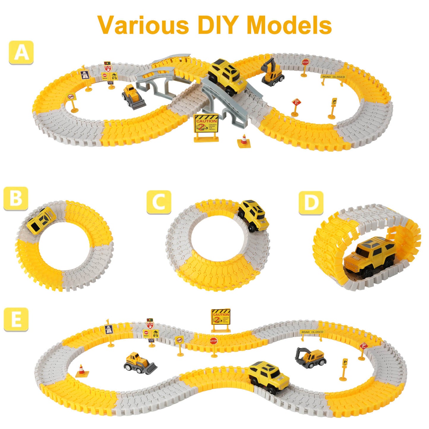180PCS Construction Toys Race Track Set