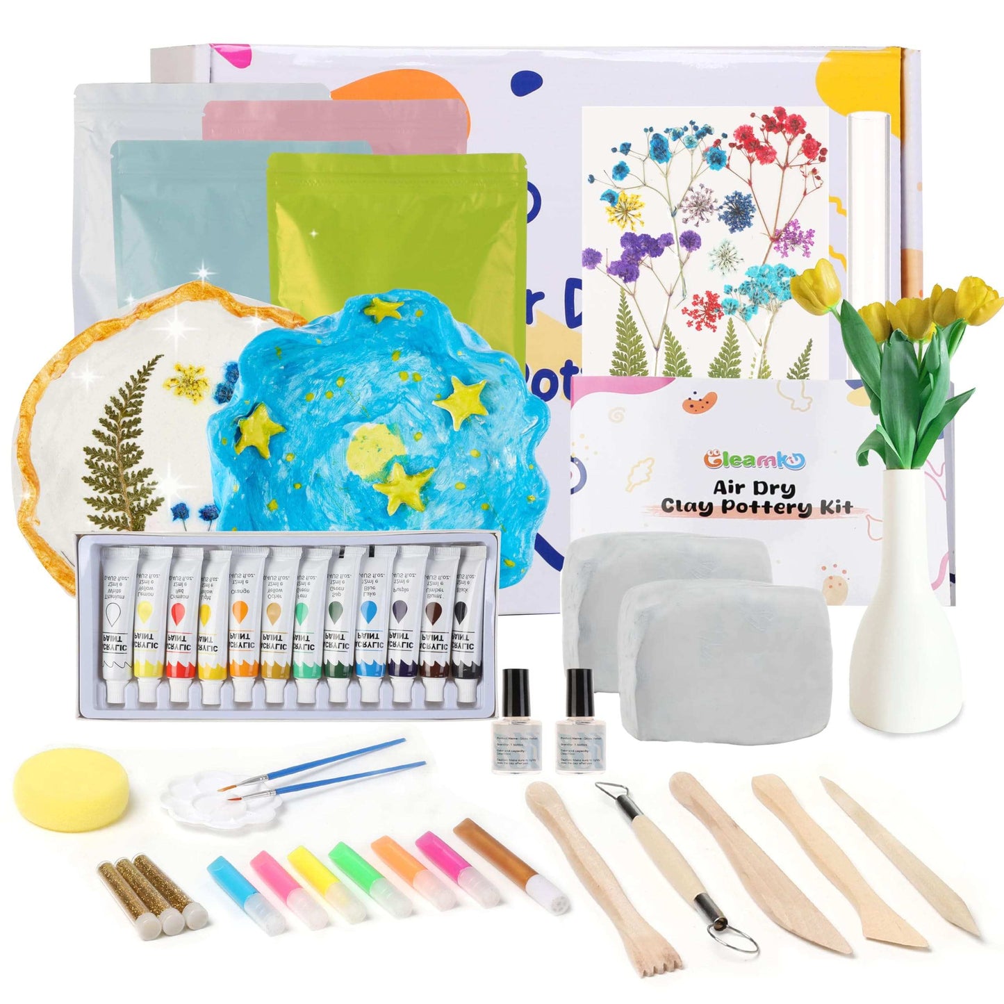 51 PCS Air Dry Clay Pottery Kit
