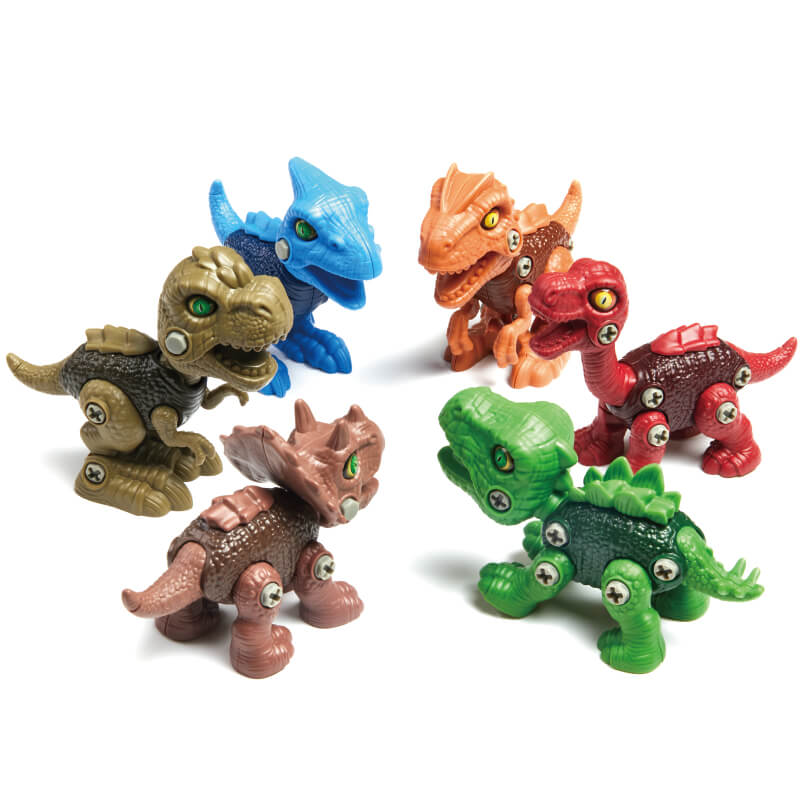 Tyrannosaurus, Velociraptor, Triceratops, Brachiosaurus, Stegosaurus, and Pterosaur.