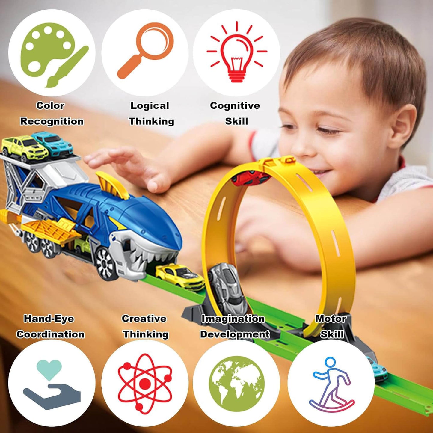 Shark Car Race Track Set Toy