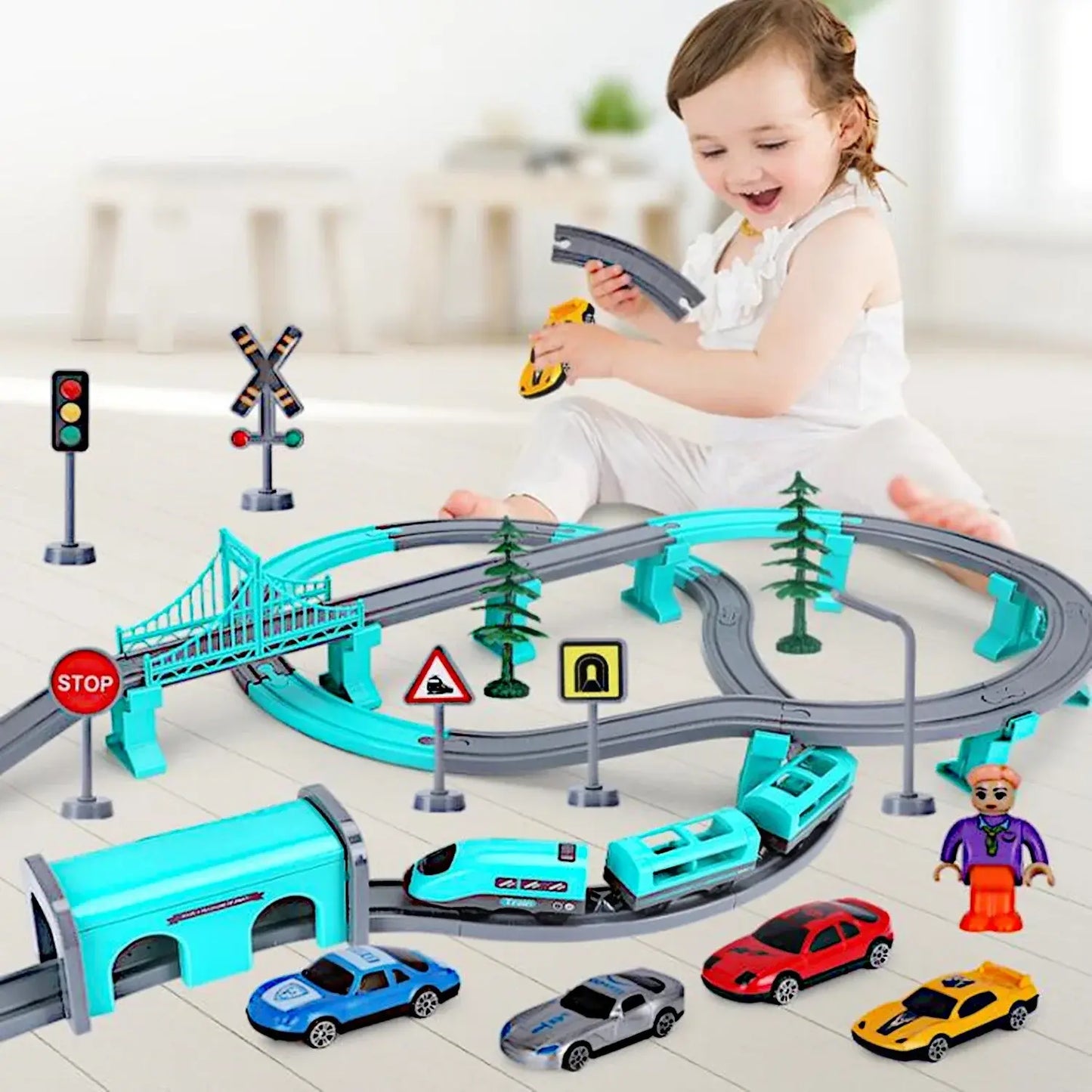 Kids Train Track Toy Set