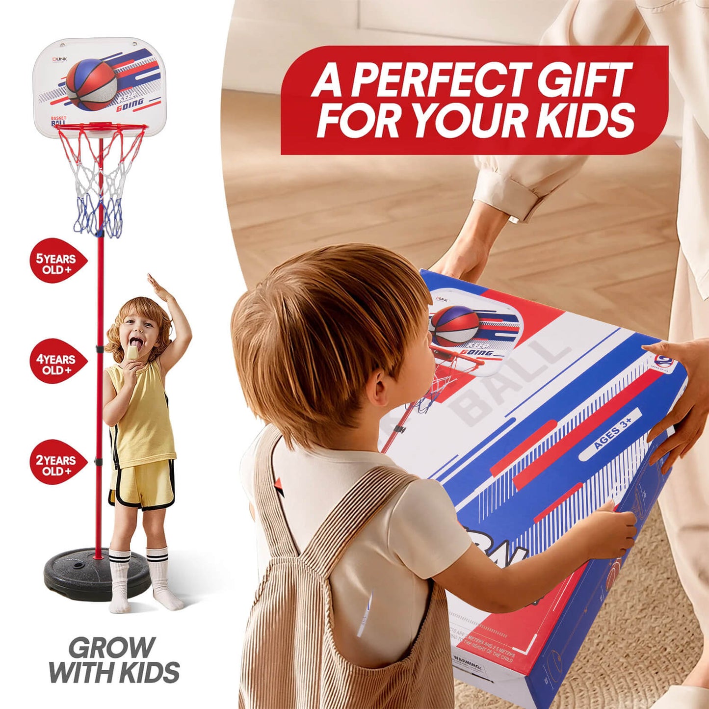 Adjustable Height Kids Basketball Hoop