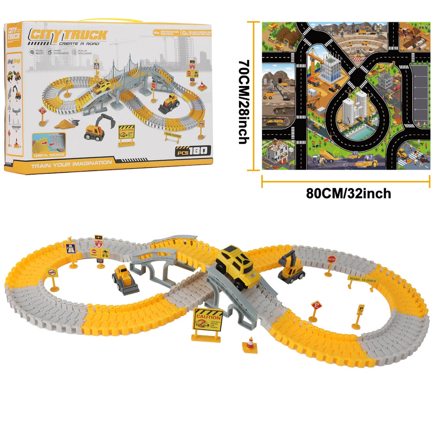 180PCS Construction Toys Race Track Set