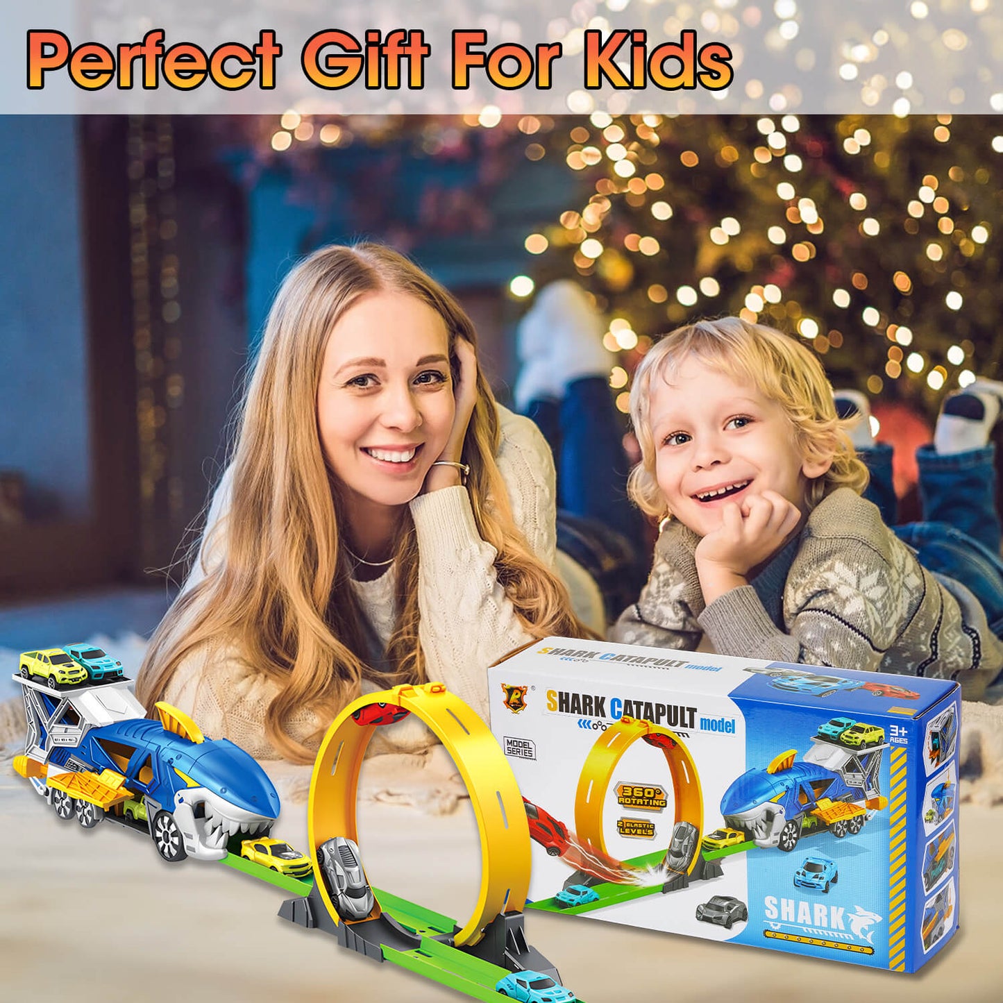 Shark Car Race Track Set Toy
