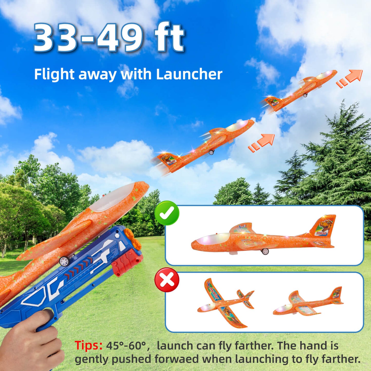 4 Pack LED Airplane Launcher Toy