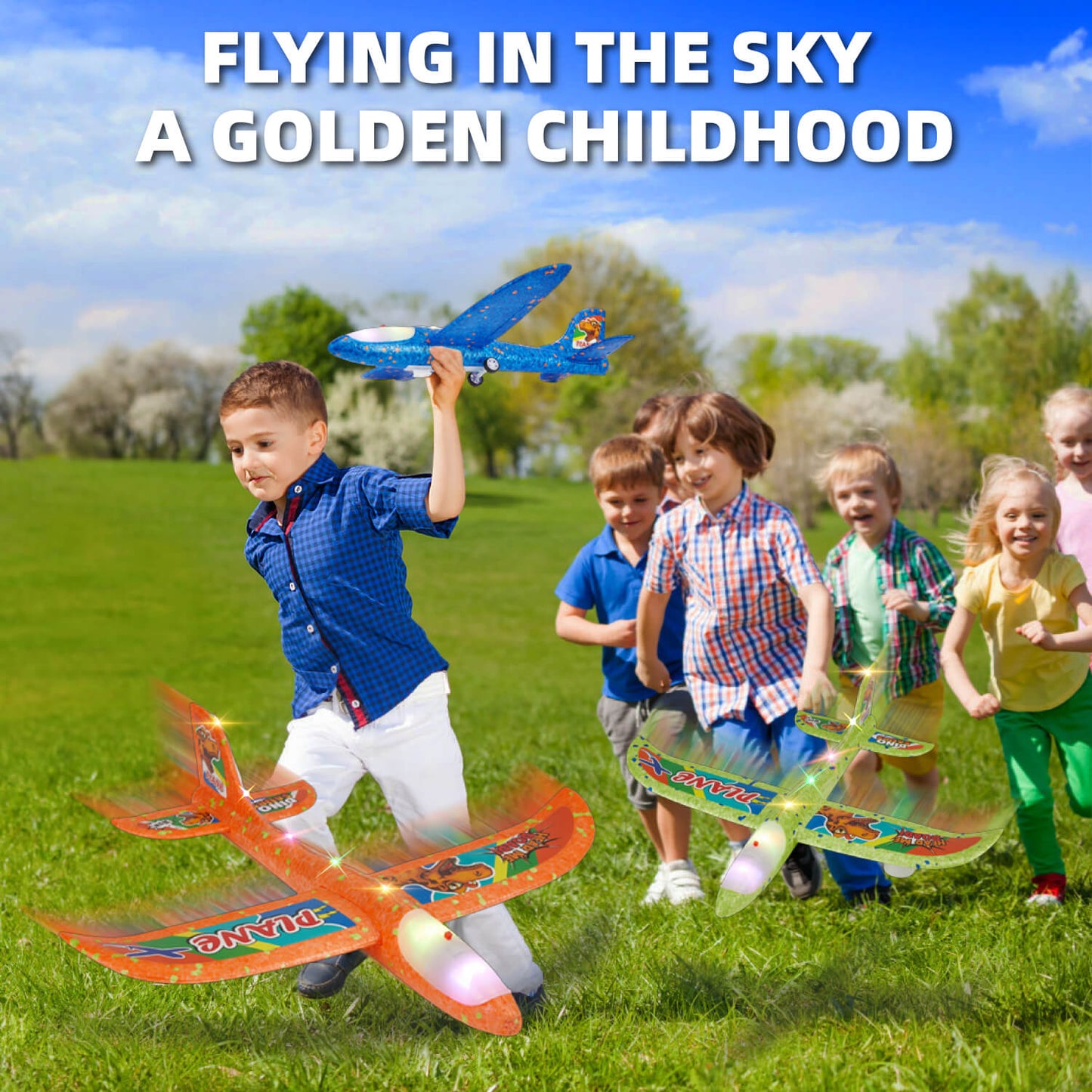 4 Pack LED Airplane Launcher Toy