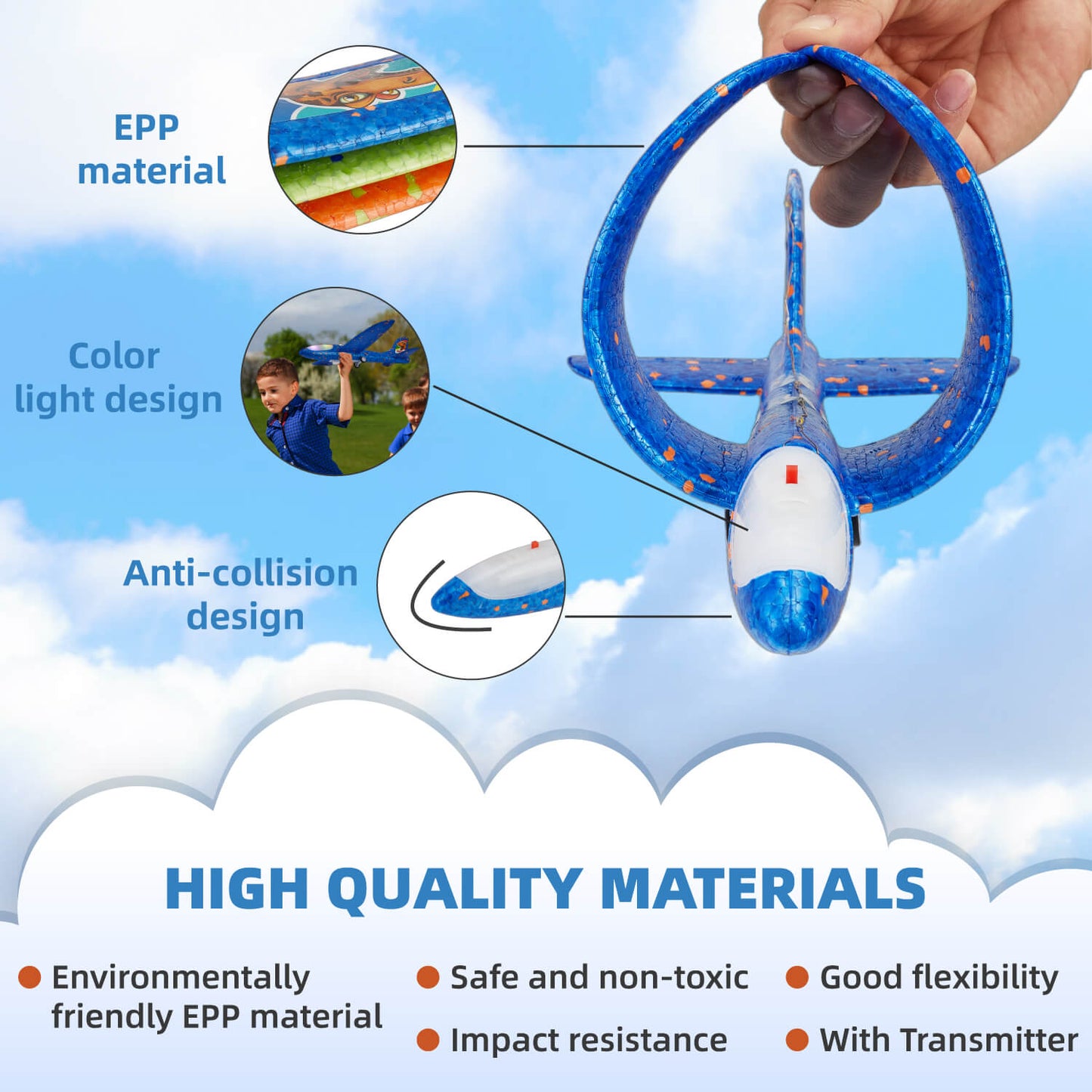 4 Pack LED Airplane Launcher Toy