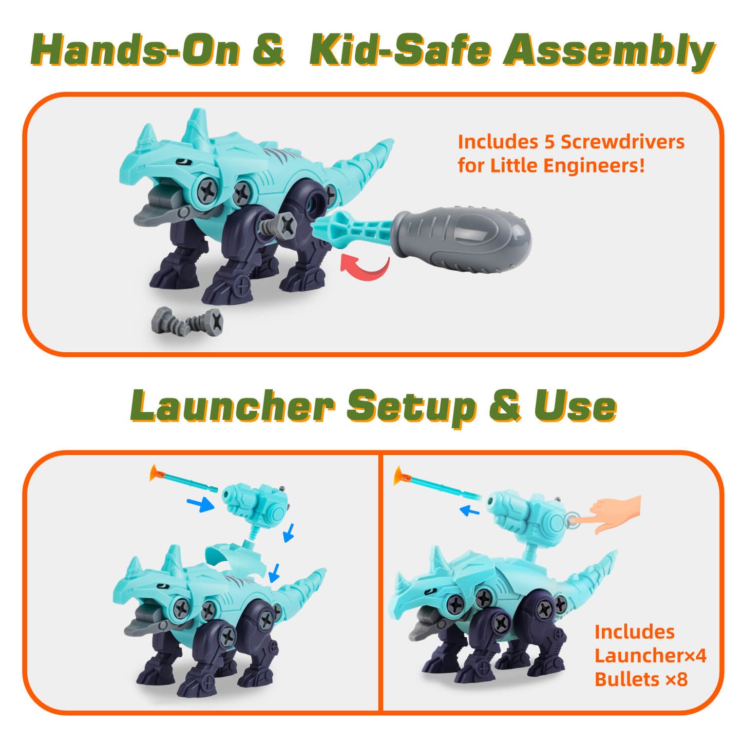 5 in 1 Take Apart Dinosaur Transform Robot Toys