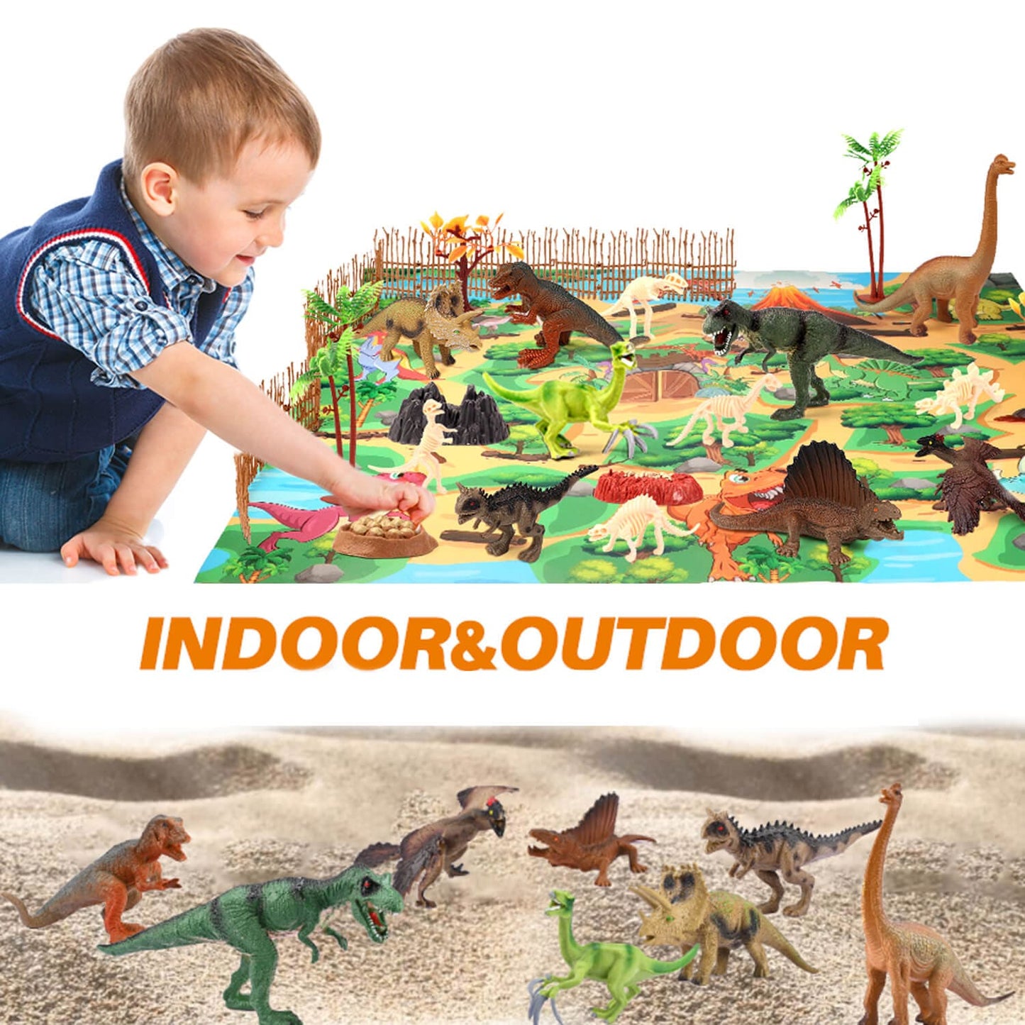 Gleamkid dinosaur toys suitable for both indoor and outdoor play.