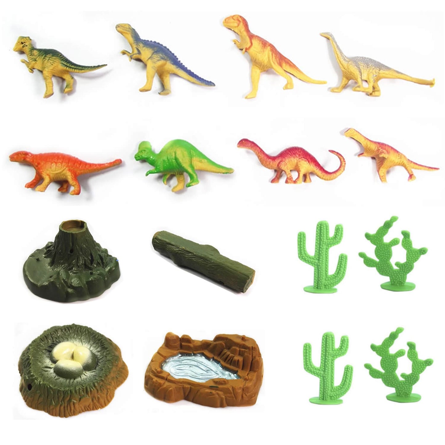 Gleamkid 51 pcs dinosaur toys set with a variety of pieces including dinosaurs, trees, and accessories. 51 piece set for diverse play.