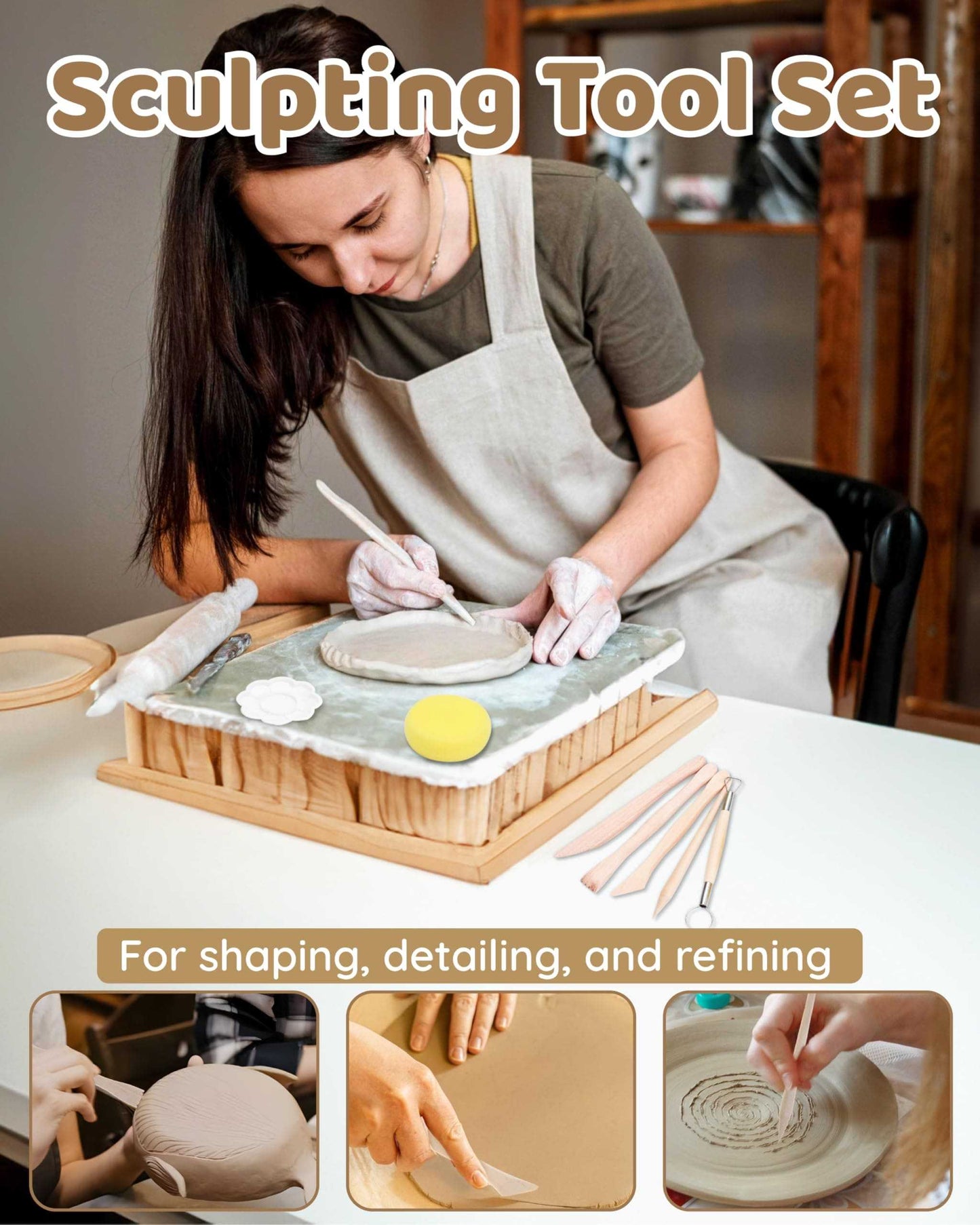51 PCS Air Dry Clay Pottery Kit