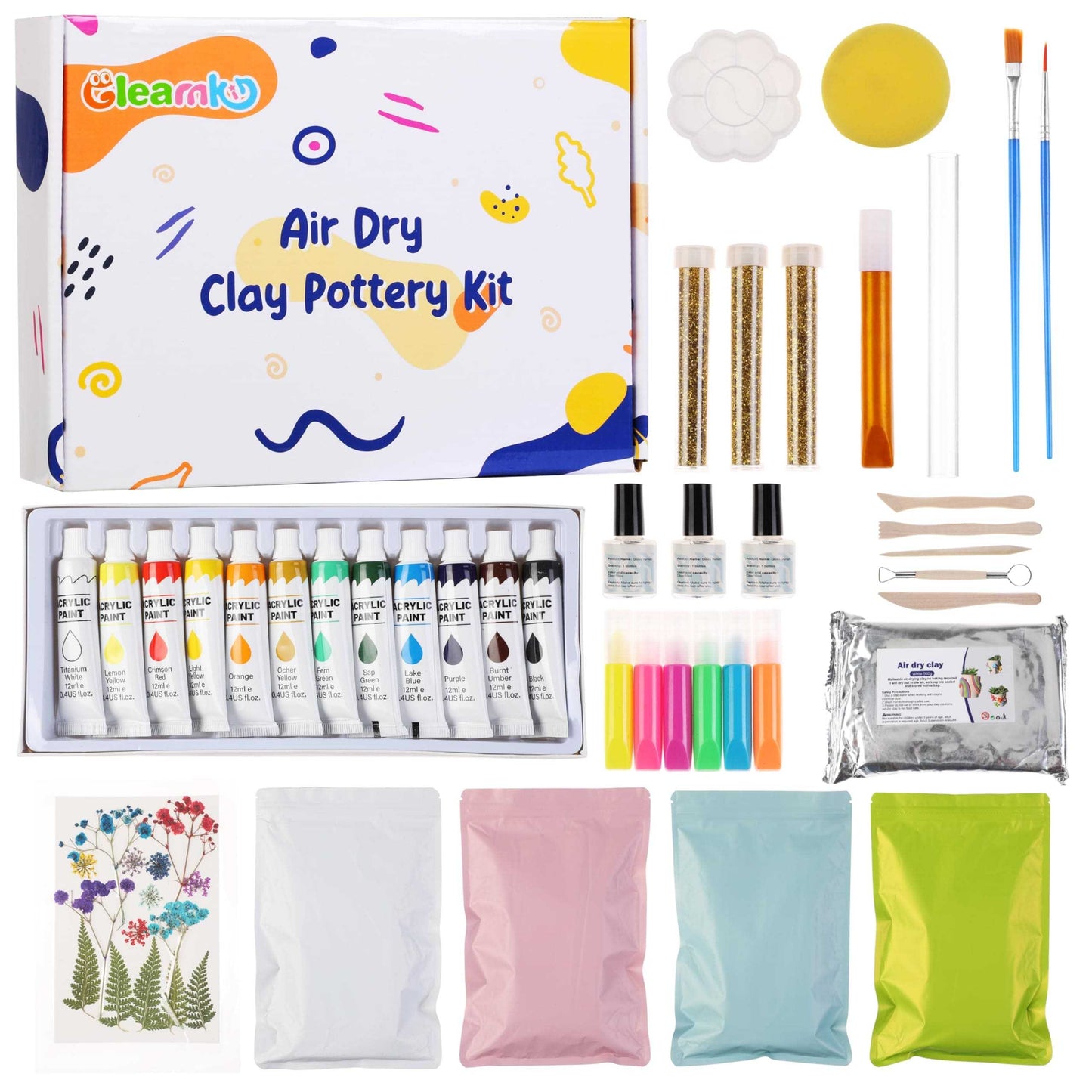 51 PCS Air Dry Clay Pottery Kit