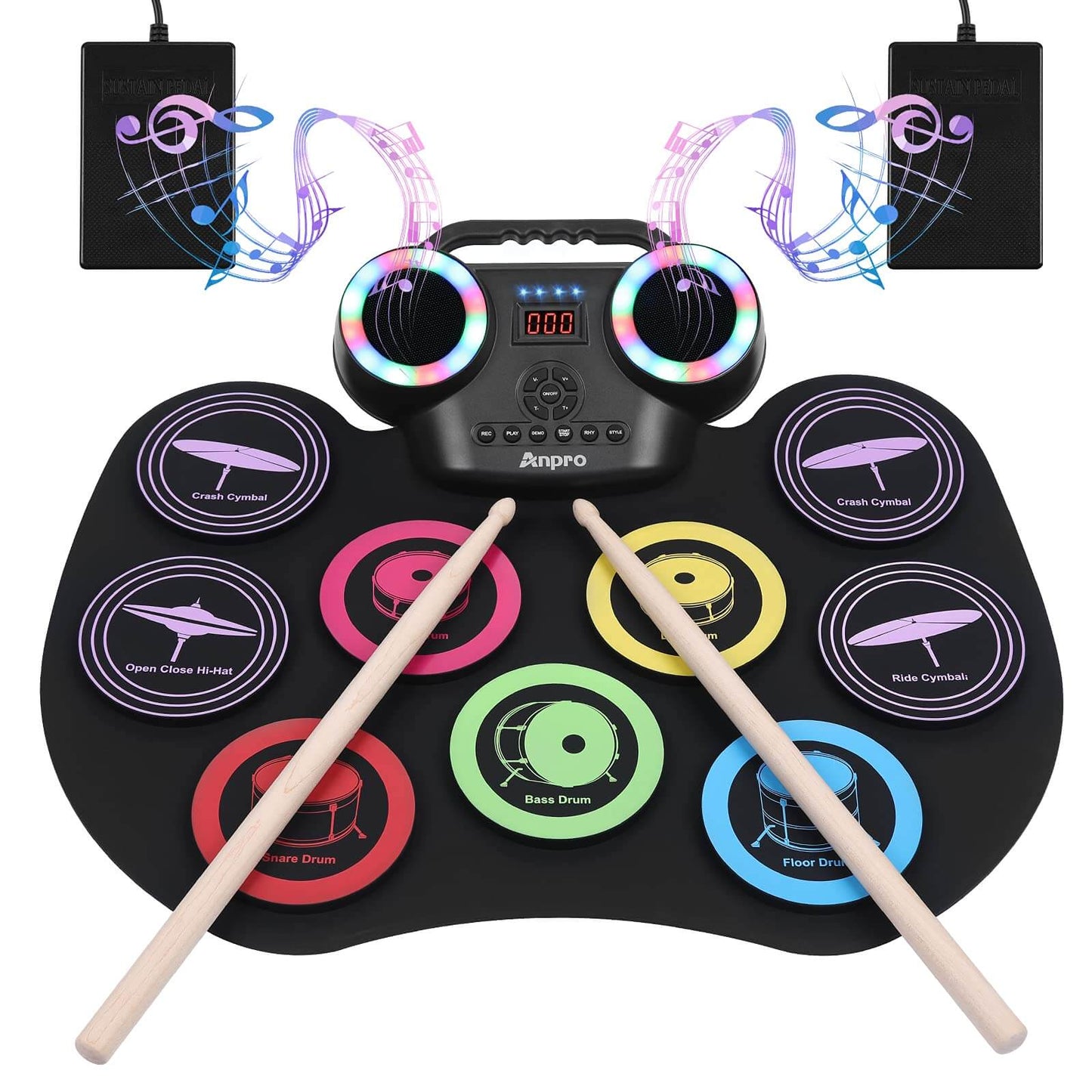 9 Pads Electronic Drum
