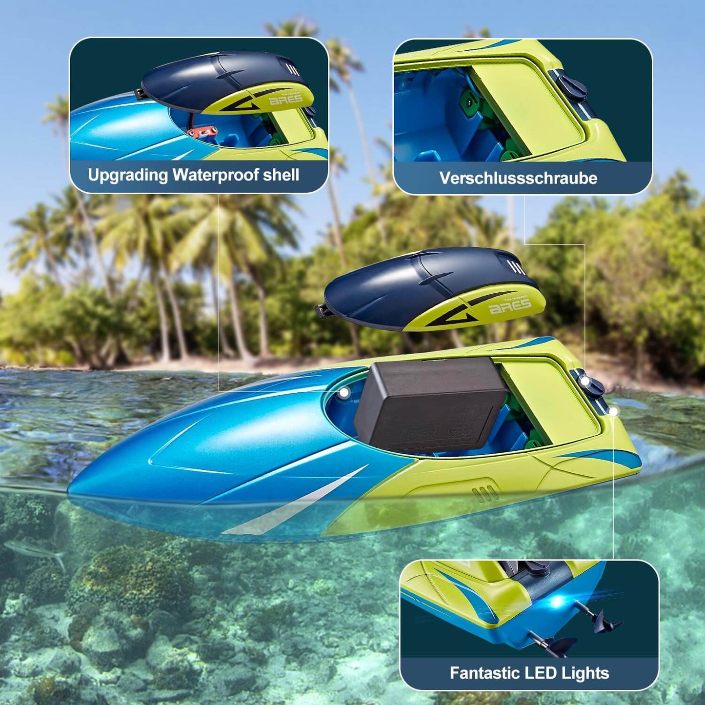 Blue RC Boat
