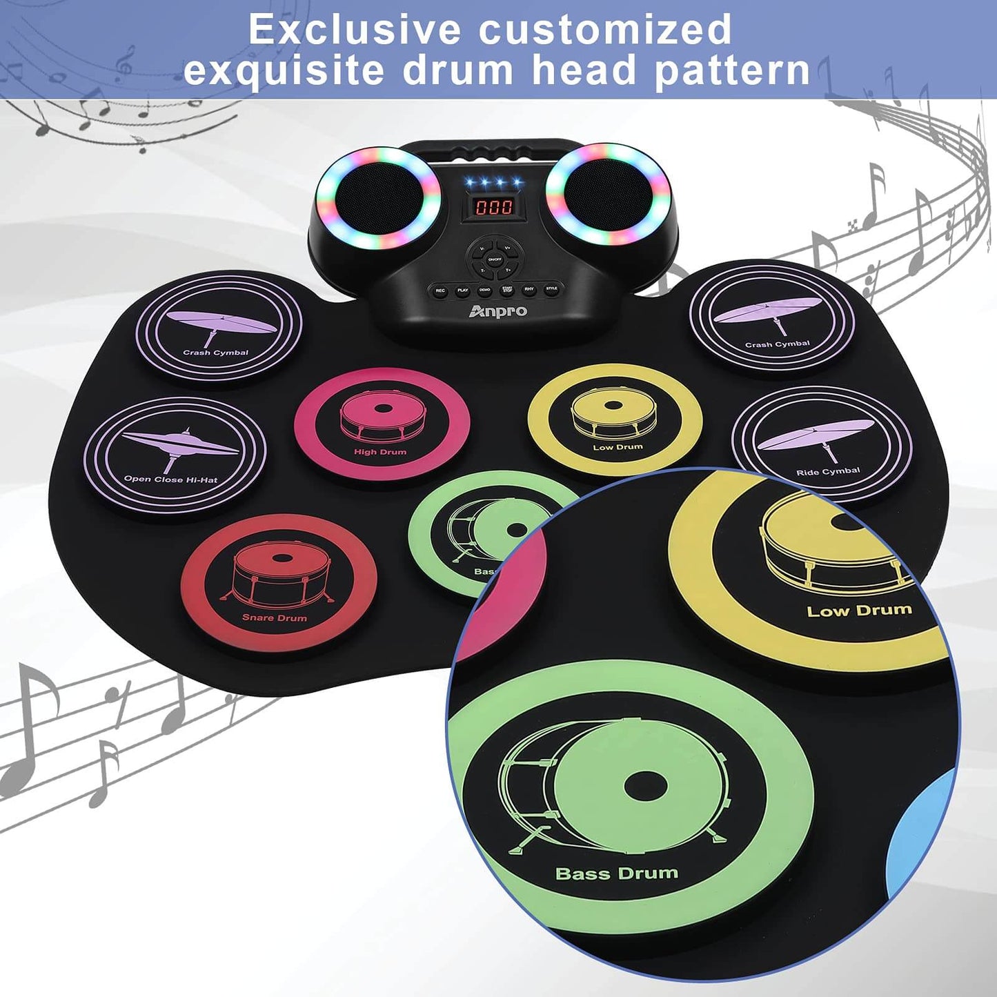 9 Pads Electronic Drum