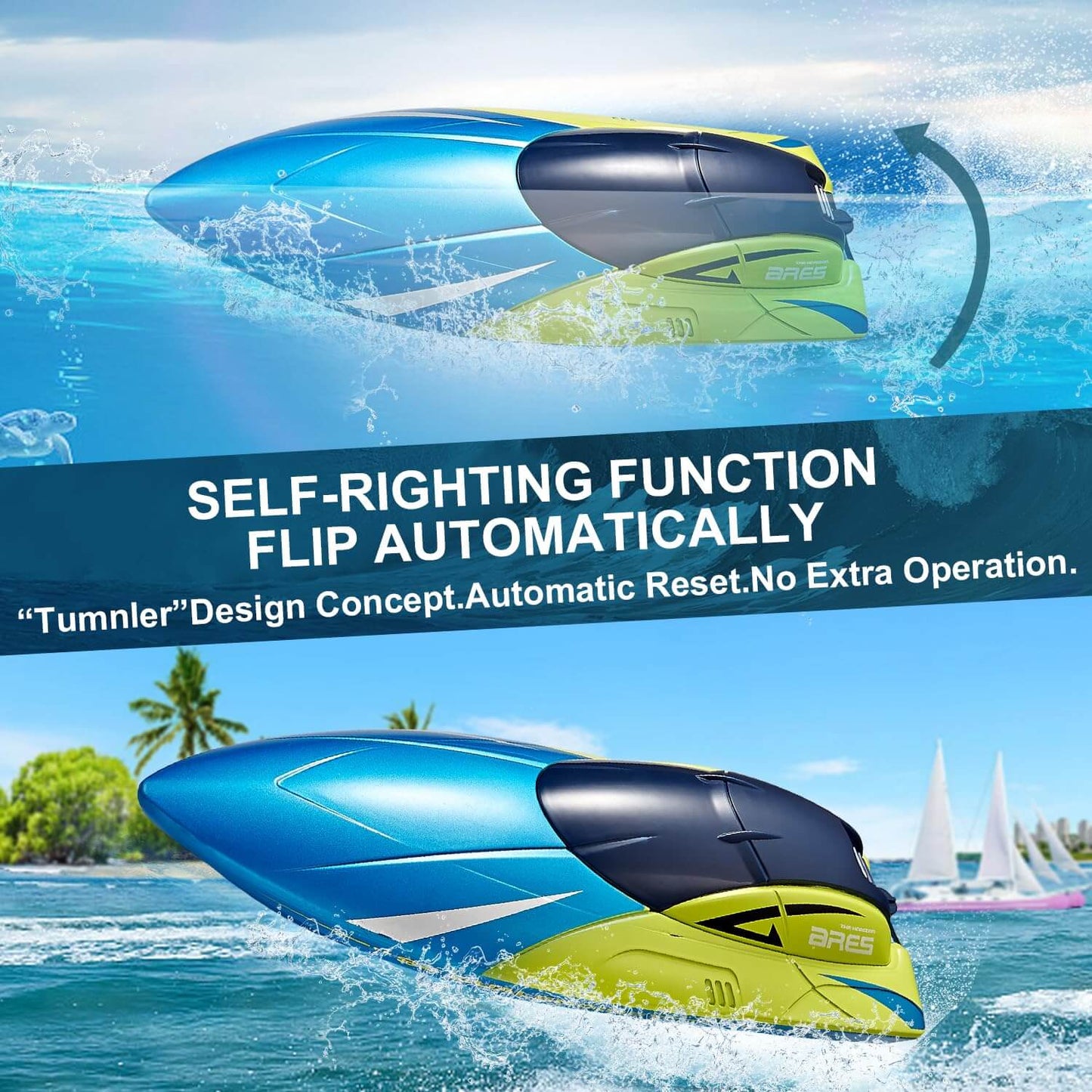 Blue RC Boat