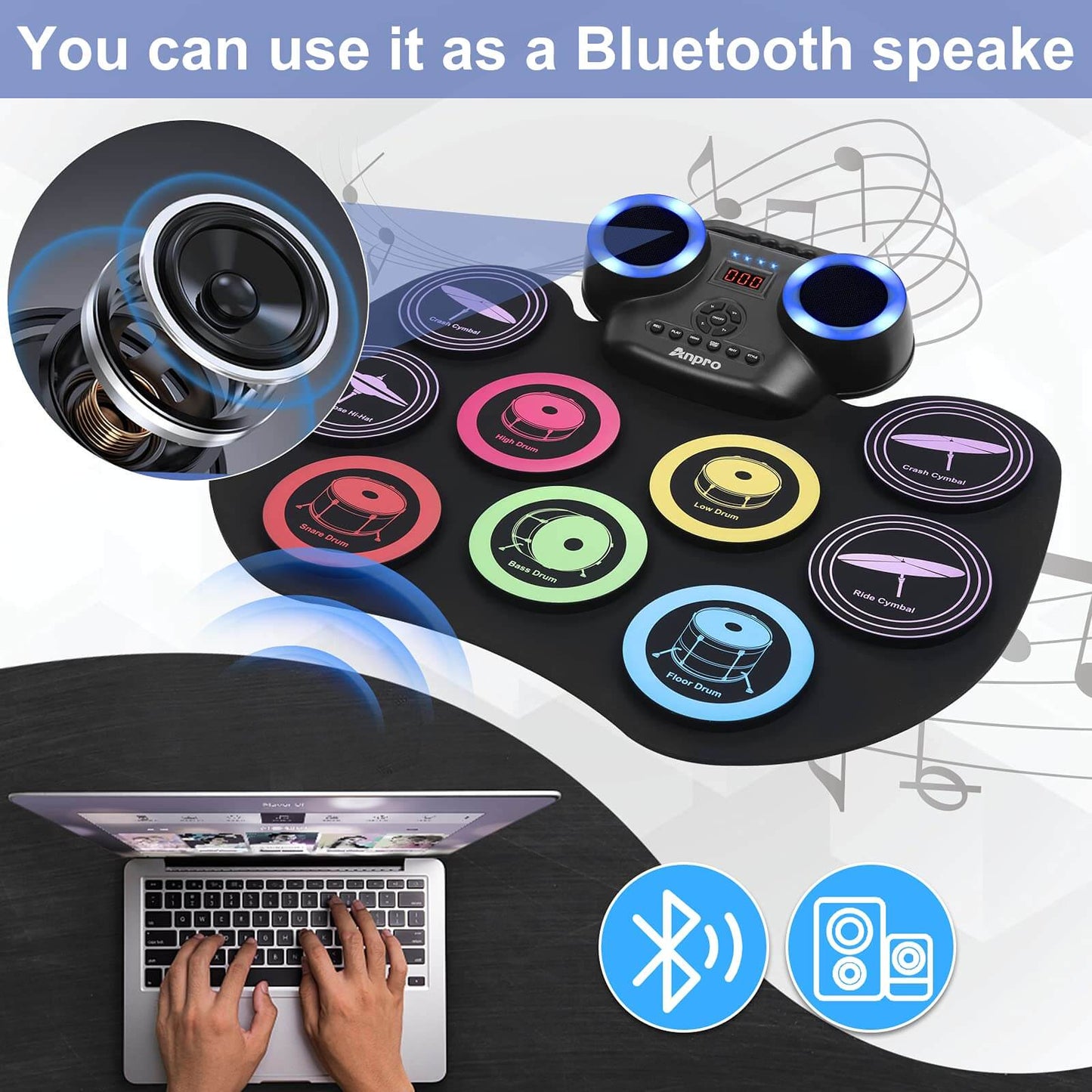 9 Pads Electronic Drum