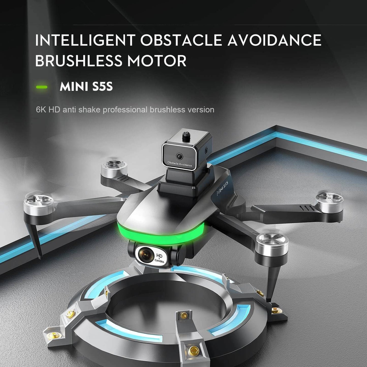 Mini S5S drone's brushless power motor. Enables stable flight against wind outdoors