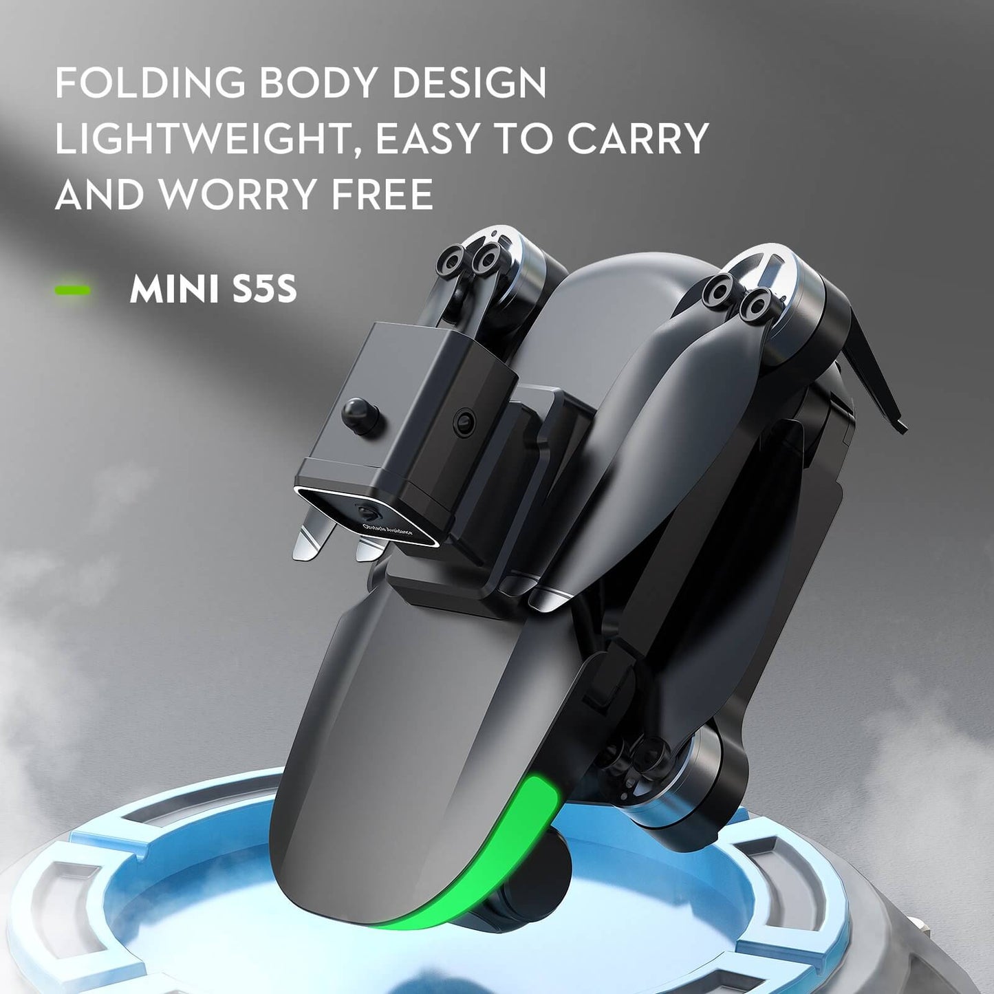 Mini S5S drone with folding body design. Lightweight and easy to carry, perfect for on-the-go drone enthusiasts.