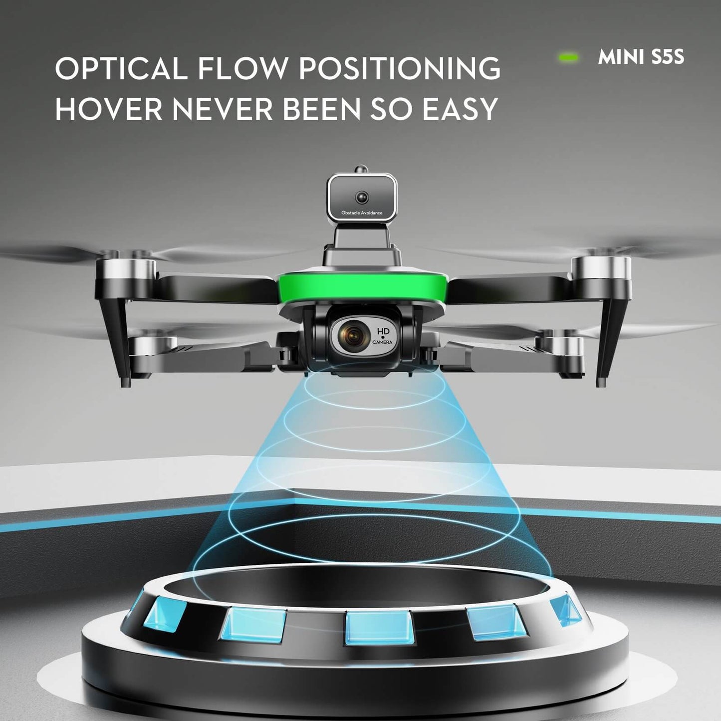 Gleamkid Mini S5S drone demonstrating optical flow positioning. Facilitates easy hovering