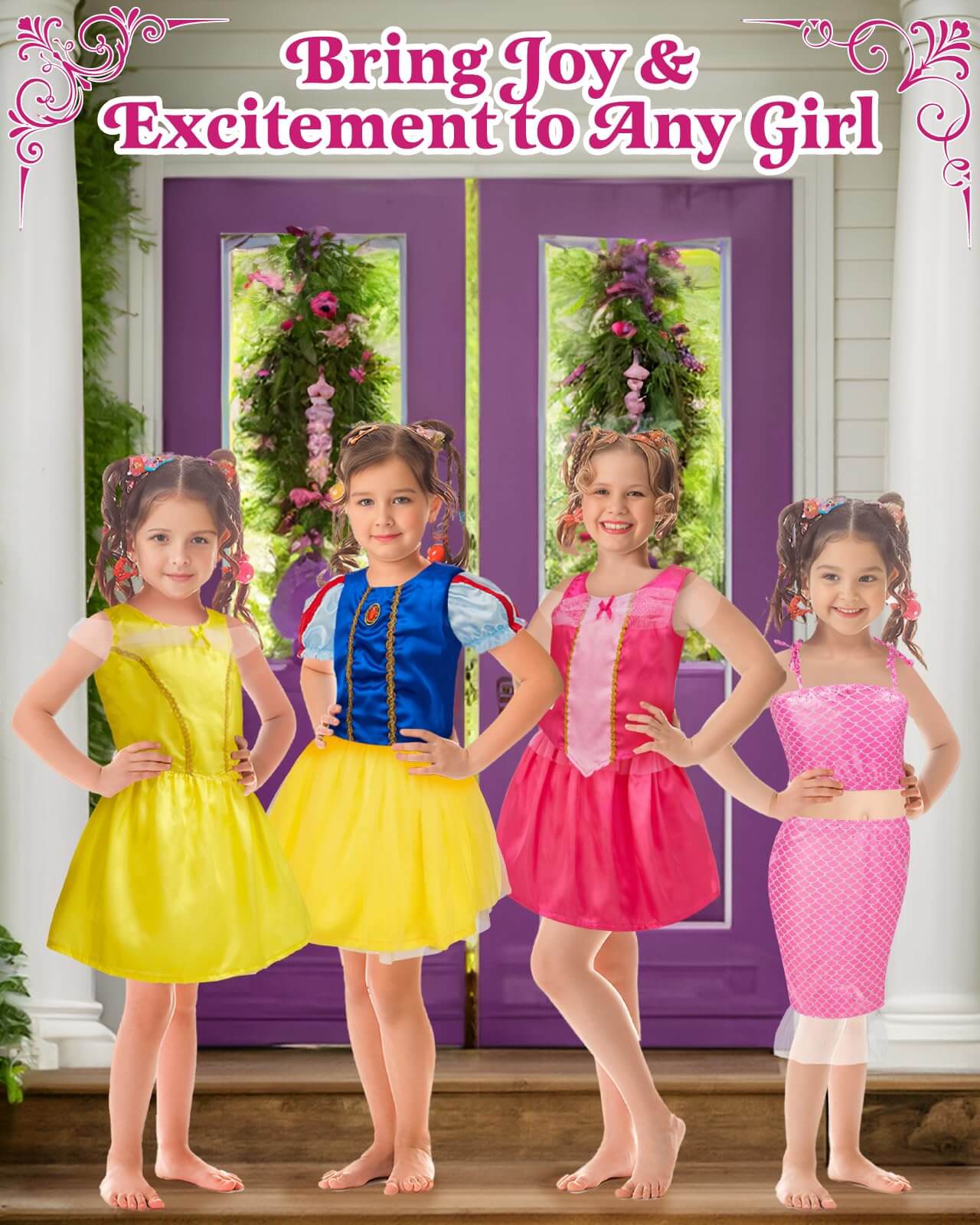 Mix and match princess outfits. Perfect Christmas/birthday gift for toddler girls’ pretend play and confidence-building role play.