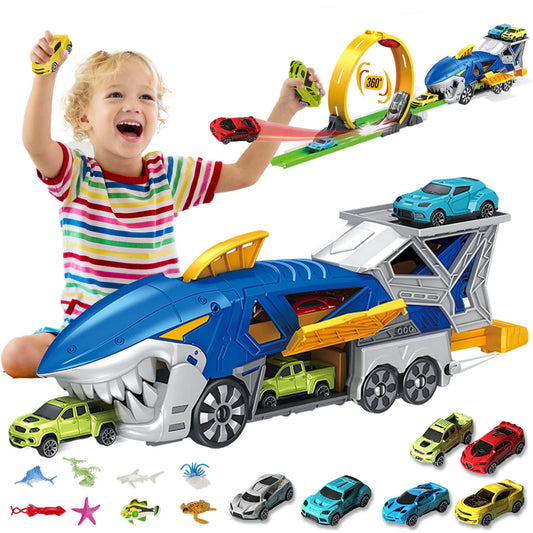 Shark Car Race Track Set Toy