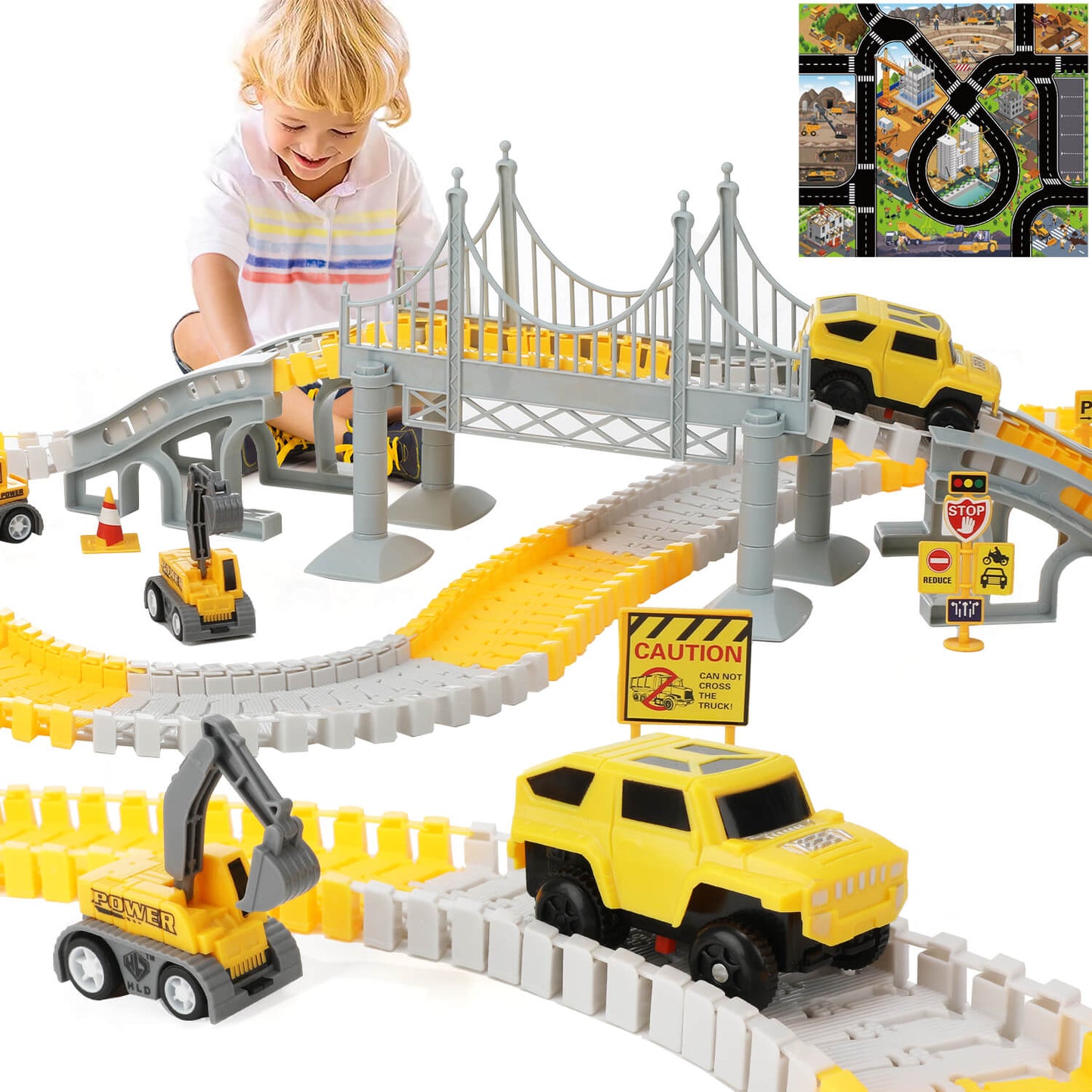 180PCS Construction Toys Race Track Set