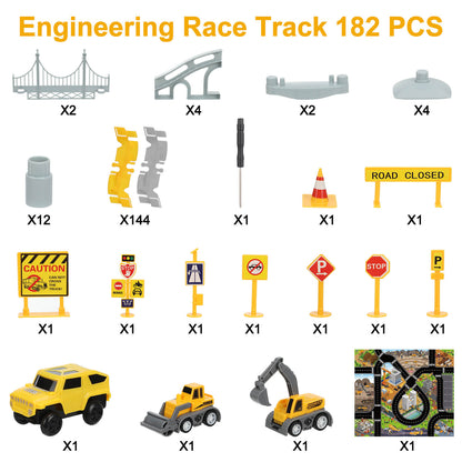 180PCS Construction Toys Race Track Set