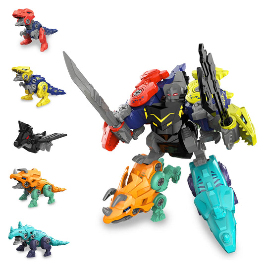 5 in 1 Take Apart Dinosaur Transform Robot Toys