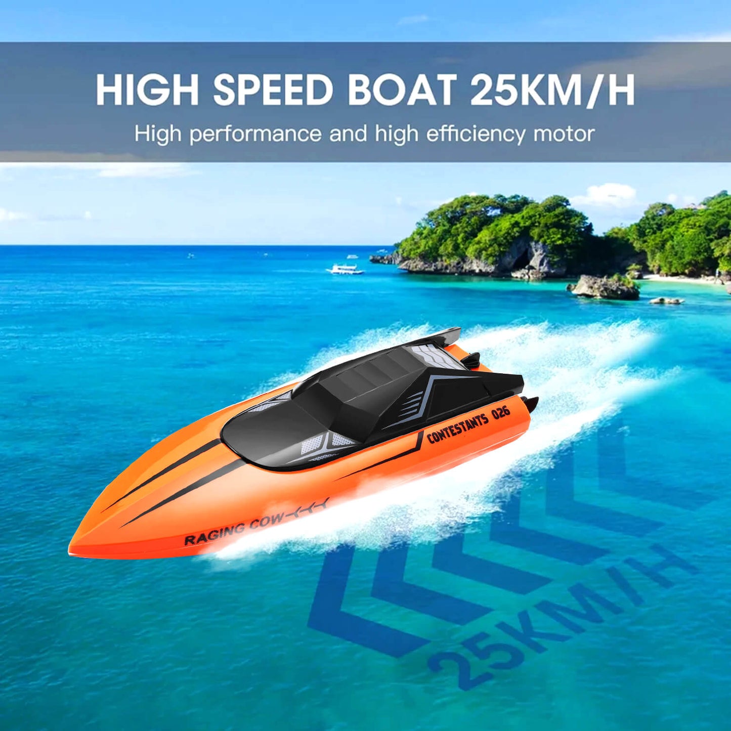 Orange RC Boat
