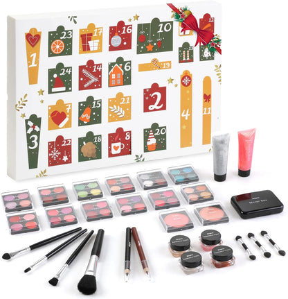Christmas Makeup Advent Calendar for Teens Girls, 30pcs Christmas Countdown Calendar Makeup Gift Set, Xmas Gift Box Calendar for Teens Girls Full Kit
