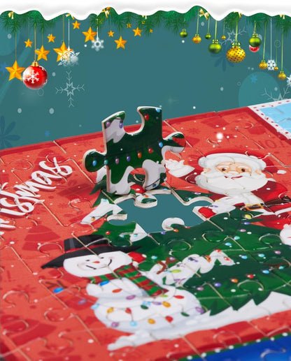 Advent Calendar 2024 Christmas Jigsaw Puzzle, 24 Days 1000 Pieces Christmas Countdown Calendar Puzzles, Holiday Christmas Puzzles as Christmas Home Decor for Kid Adult