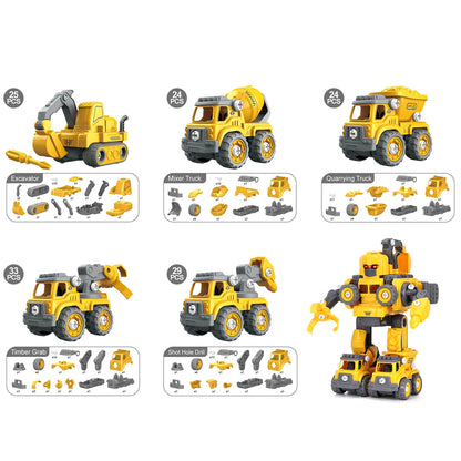 5 in 1 Robot Construction Vehicles Set