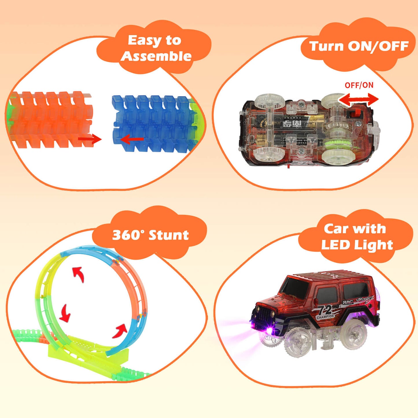114pcs Glow Race Track Set Toy