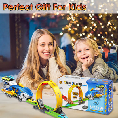 Shark Car Race Track Set Toy
