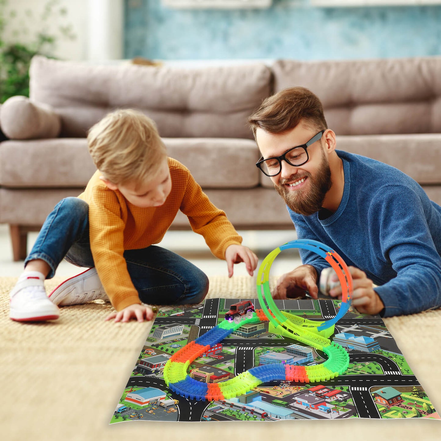 114pcs Glow Race Track Set Toy