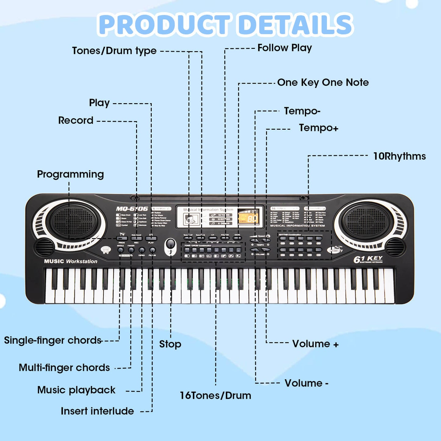 61 Keys Baby Piano Toy