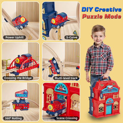 139pcs City Shop Themed Train Track Toy Set