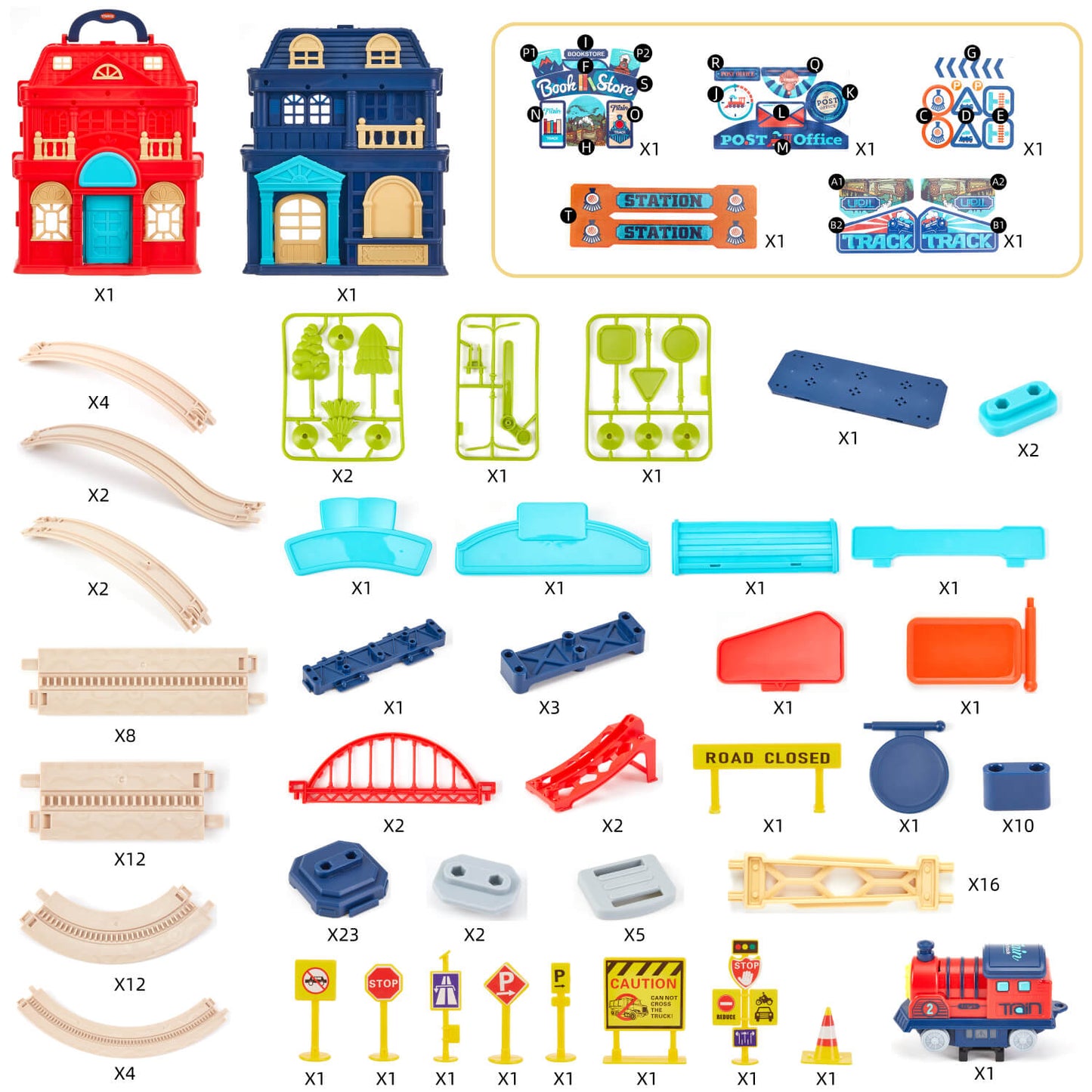 139pcs City Shop Themed Train Track Toy Set