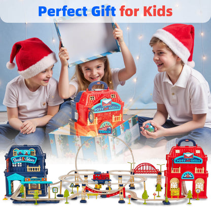 139pcs City Shop Themed Train Track Toy Set