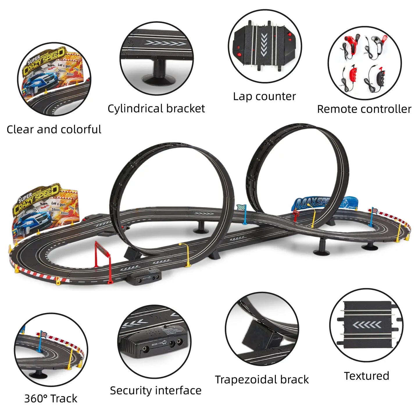 20.3ft Electric Race Car Track Set