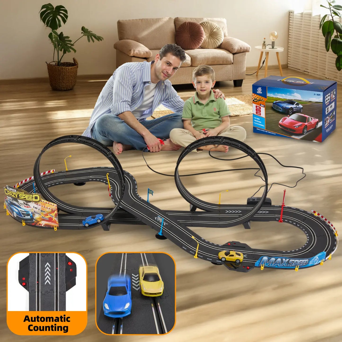 20.3ft Electric Race Car Track Set