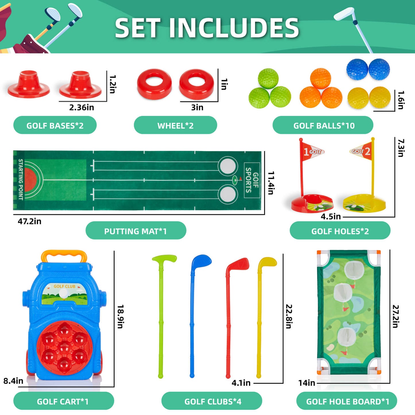 2 in 1 Golf Toy Set for Kids