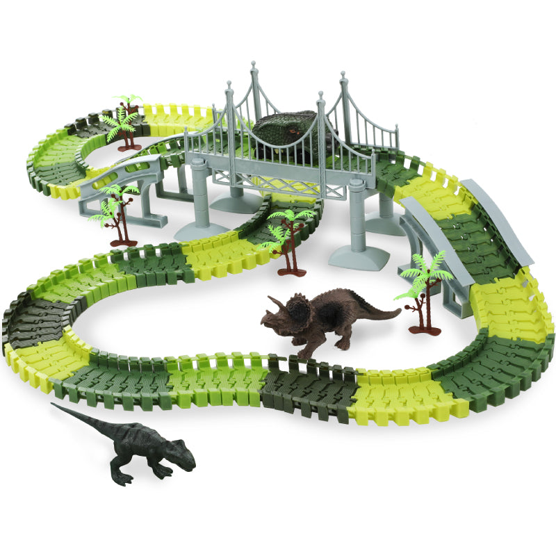 193 PCS Dinosaur Race Car Track Set